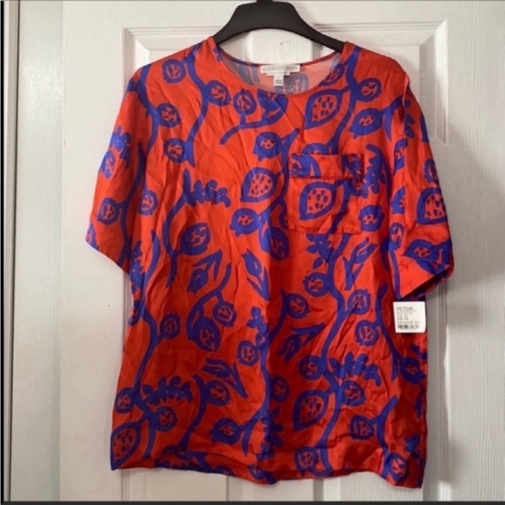 NWT Acne Studio Silk Floral Bold Abstract Print Pajama Blouse Top